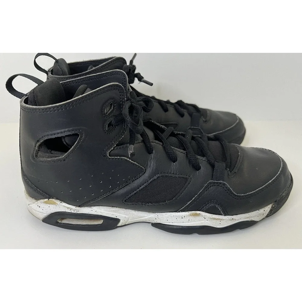 Nike Air Jordan Flight Club 91 BG Boys Size 7Y Black Basketball Shoes Sneakers